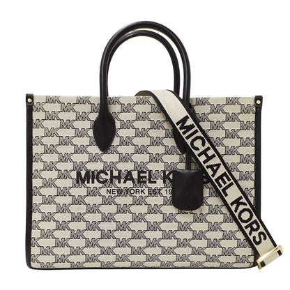 Michael Kors マイケル・コース 2wayバッグ アイボリー ブラック キャンバス レディース 【中古】