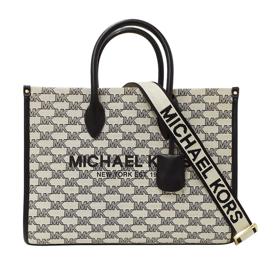 Michael Kors マイケル・コース 2wayバッグ アイボリー ブラック キャンバス レディース 【中古】