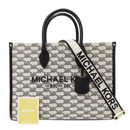 Michael Kors マイケル・コース 2wayバッグ アイボリー ブラック キャンバス レディース 【中古】