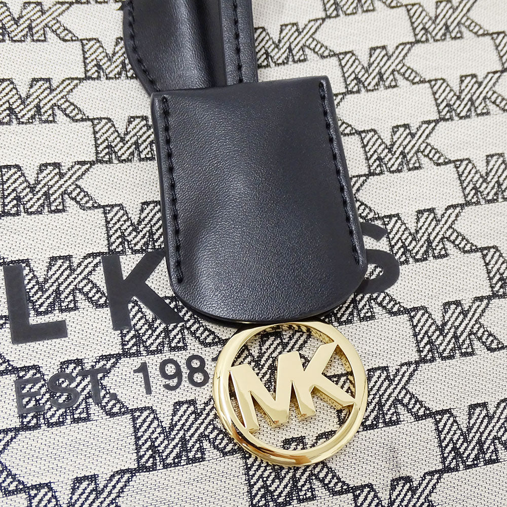 Michael Kors マイケル・コース 2wayバッグ アイボリー ブラック キャンバス レディース 【中古】
