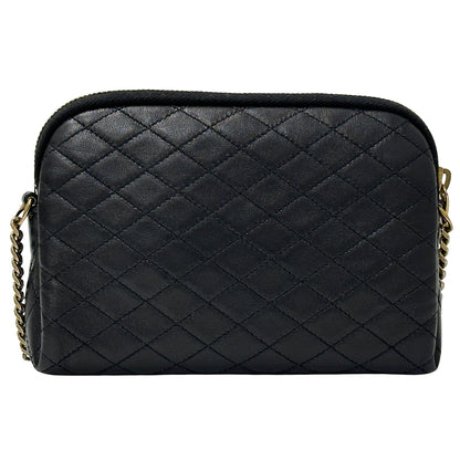 SAINT LAURENT サンローラン ギャビー チェーンポーチ ショルダーバッグ ブラック ゴールド レザー レディース 【中古】