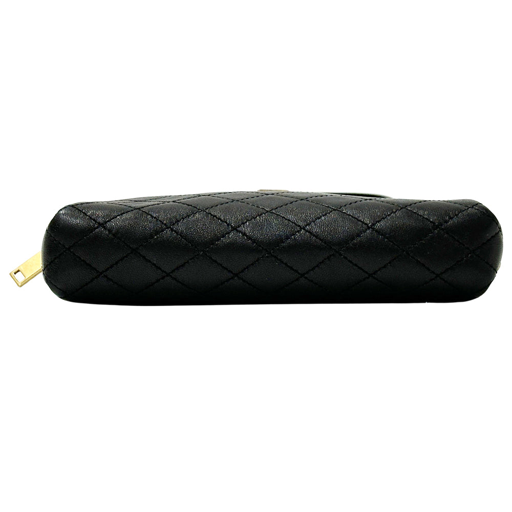 SAINT LAURENT サンローラン ギャビー チェーンポーチ ショルダーバッグ ブラック ゴールド レザー レディース 【中古】