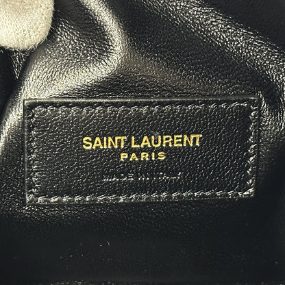 SAINT LAURENT サンローラン ギャビー チェーンポーチ ショルダーバッグ ブラック ゴールド レザー レディース 【中古】