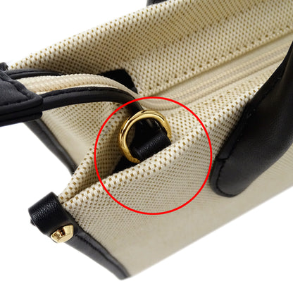 Michael Kors マイケル・コース ミレラ スモール 2wayバッグ アイボリー ブラック キャンバス レディース 【中古】