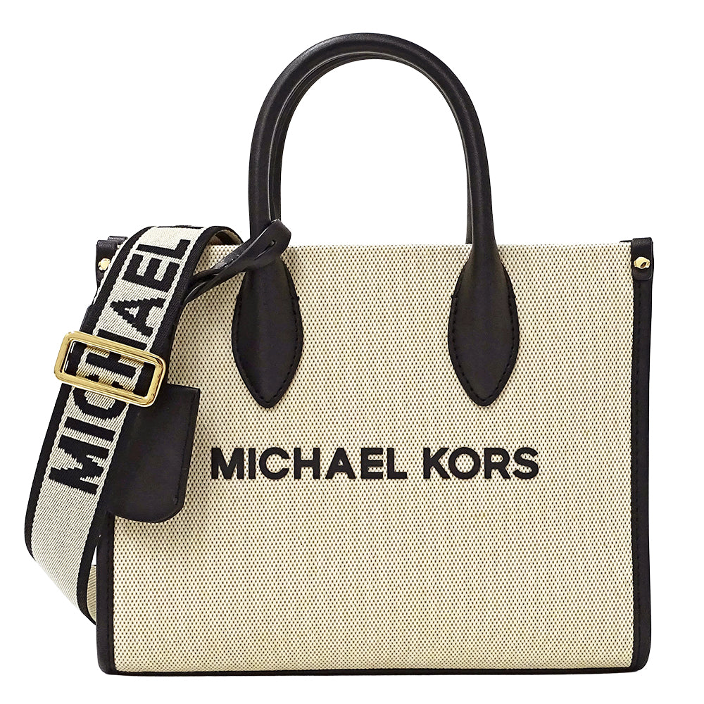 Michael Kors マイケル・コース ミレラ スモール 2wayバッグ アイボリー ブラック キャンバス レディース 【中古】