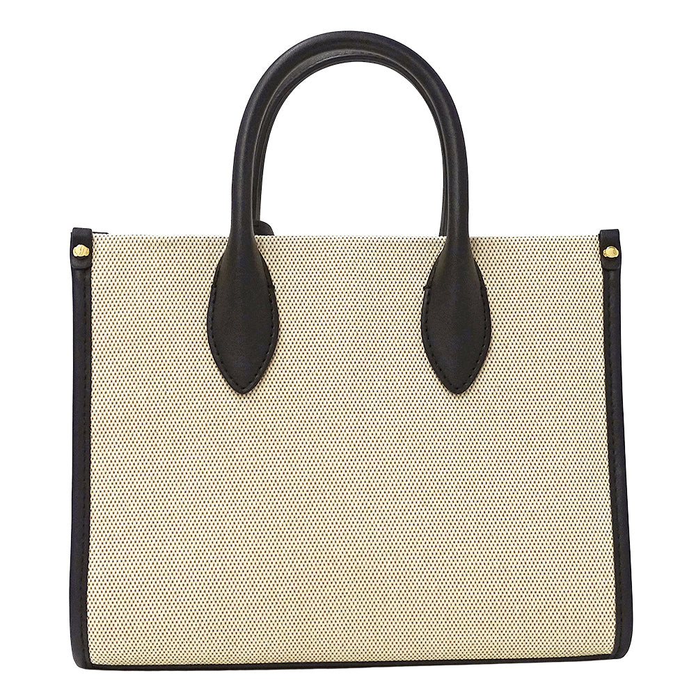 Michael Kors マイケル・コース ミレラ スモール 2wayバッグ アイボリー ブラック キャンバス レディース 【中古】