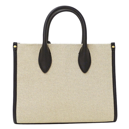 Michael Kors マイケル・コース ミレラ スモール 2wayバッグ アイボリー ブラック キャンバス レディース 【中古】