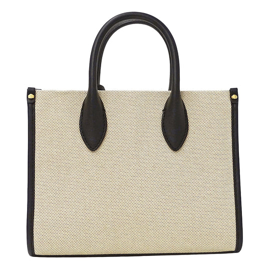 Michael Kors マイケル・コース ミレラ スモール 2wayバッグ アイボリー ブラック キャンバス レディース 【中古】