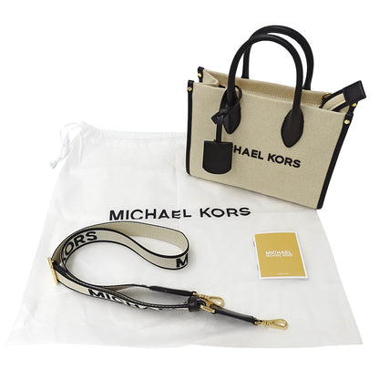 Michael Kors マイケル・コース ミレラ スモール 2wayバッグ アイボリー ブラック キャンバス レディース 【中古】