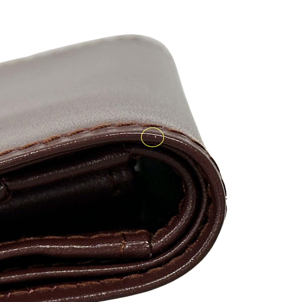 Cartier カルティエ マスト 二つ折り財布 ボルドー ゴールド金具 レザー レディース メンズ 【中古】