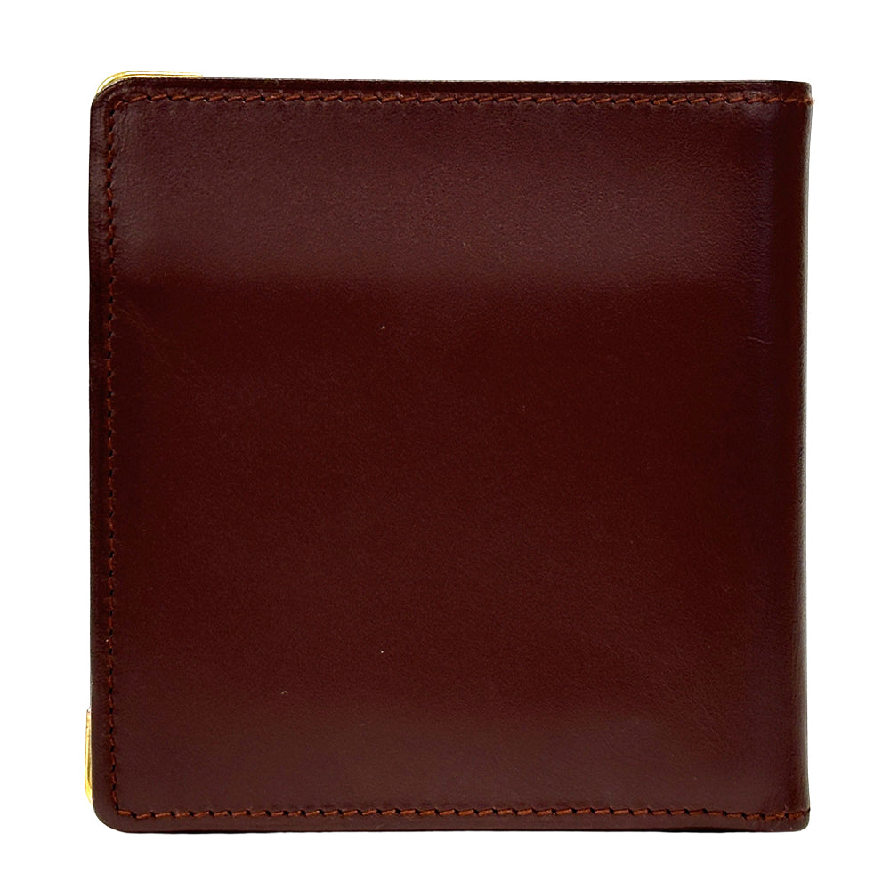 Cartier カルティエ マスト 二つ折り財布 ボルドー ゴールド金具 レザー レディース メンズ 【中古】