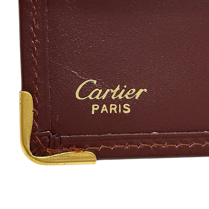 Cartier カルティエ マスト 二つ折り財布 ボルドー ゴールド金具 レザー レディース メンズ 【中古】