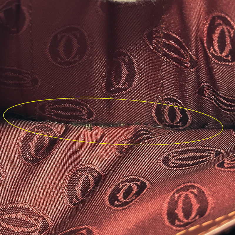 Cartier カルティエ マスト 二つ折り財布 ボルドー ゴールド金具 レザー レディース メンズ 【中古】