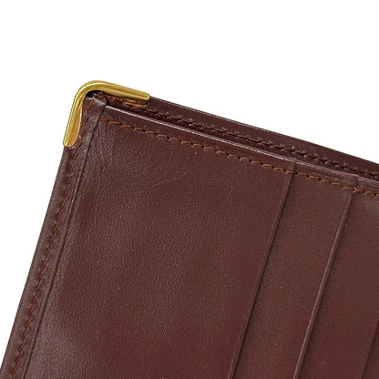 Cartier カルティエ マスト 二つ折り財布 ボルドー ゴールド金具 レザー レディース メンズ 【中古】