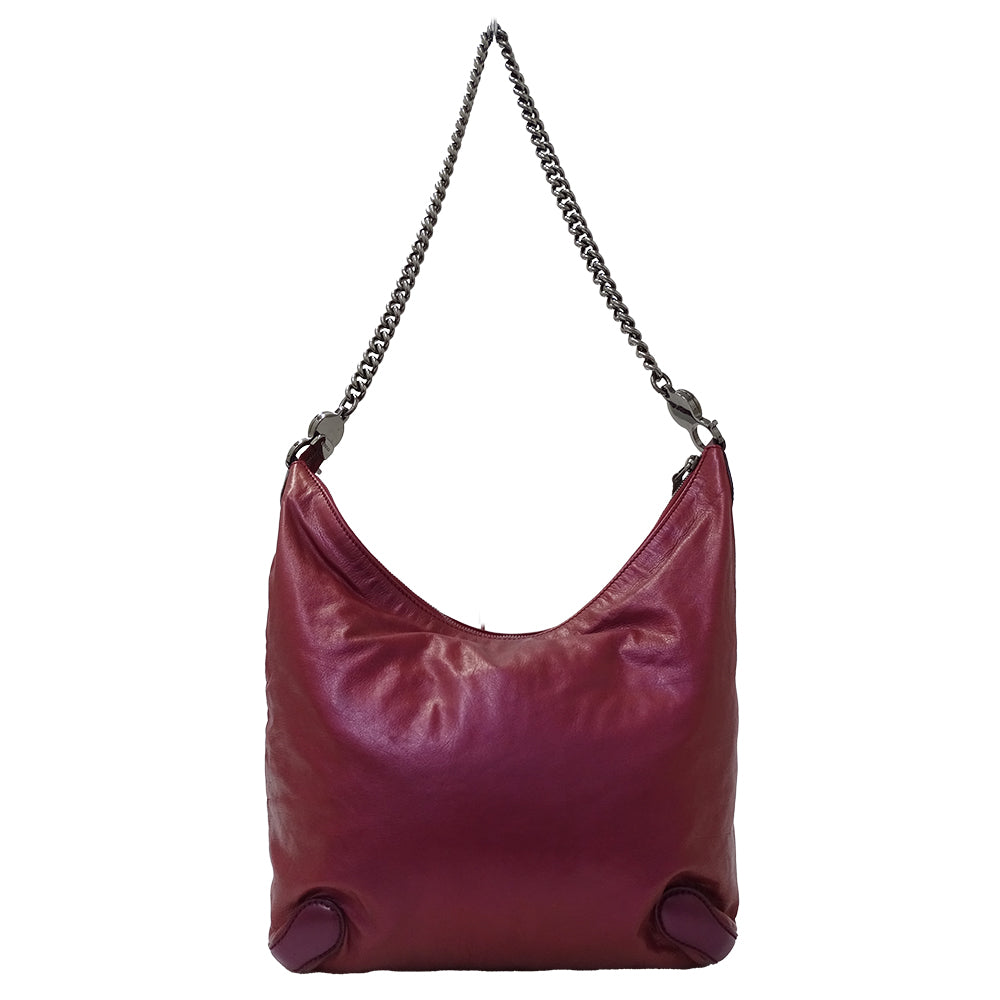 GUCCI グッチ ショルダーバッグ パープル ワインレッド 228560 レザー レディース 【中古】