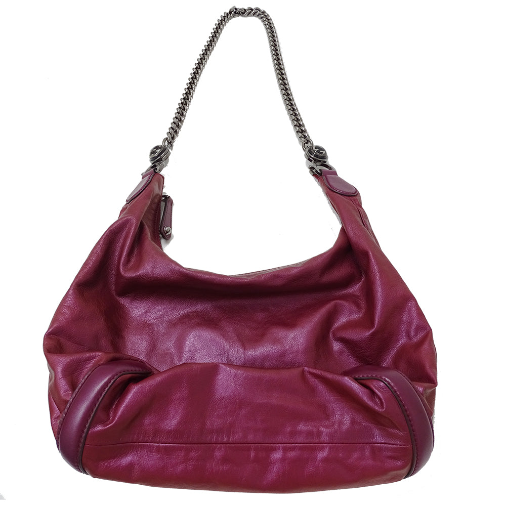 GUCCI グッチ ショルダーバッグ パープル ワインレッド 228560 レザー レディース 【中古】