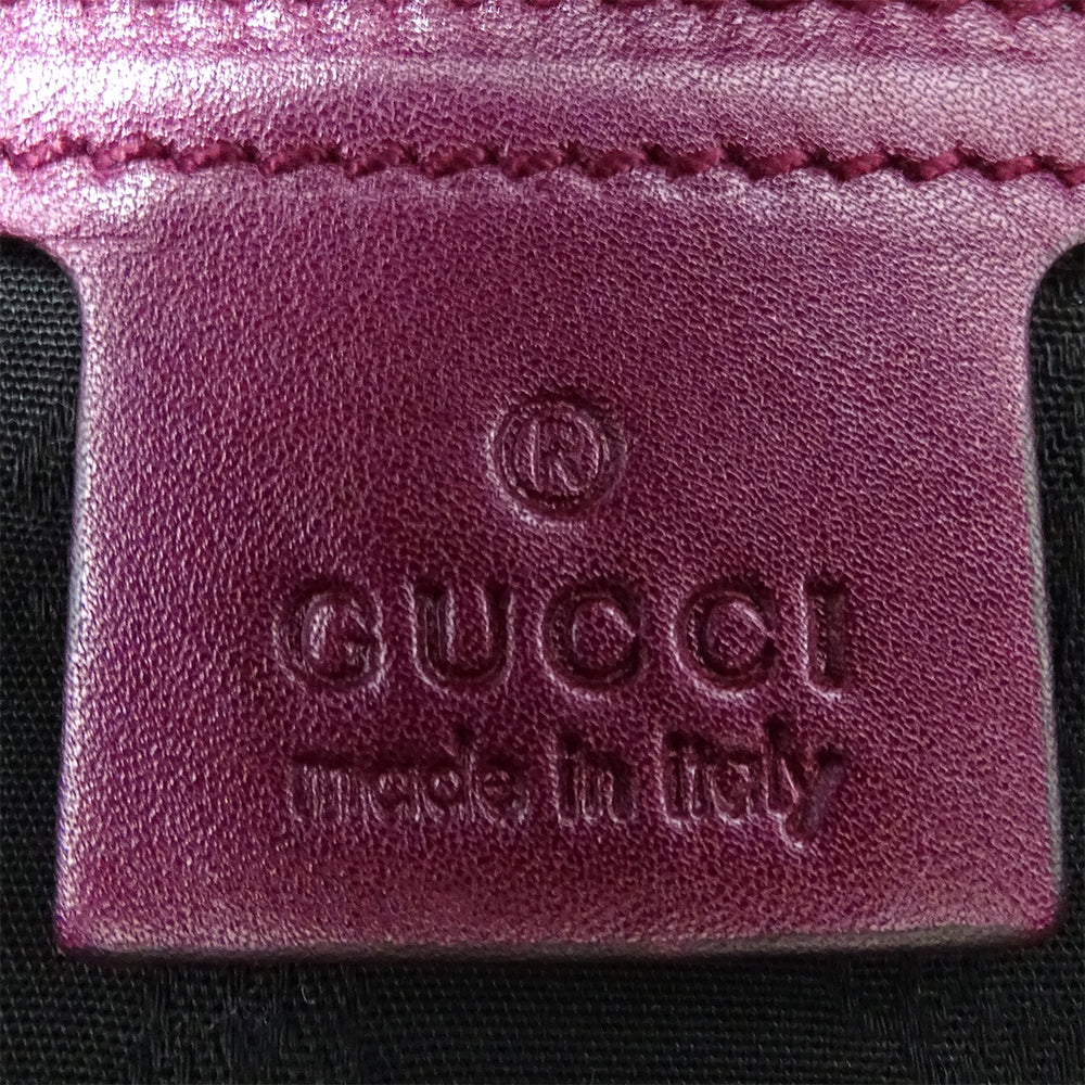 GUCCI グッチ ショルダーバッグ パープル ワインレッド 228560 レザー レディース 【中古】