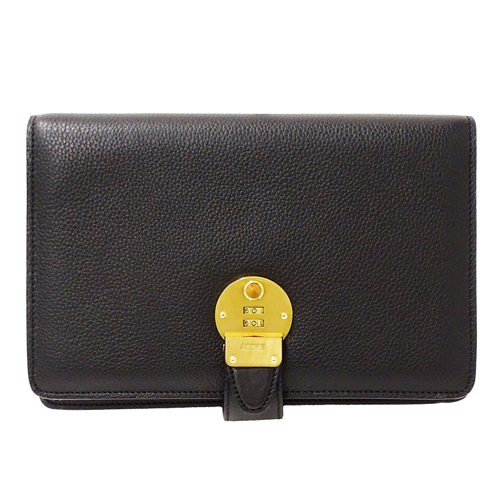 BALLY バリー クラッチ・セカンドバッグ ブラック レザー レディース メンズ 【中古】