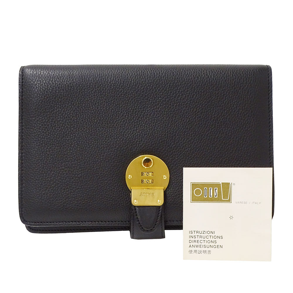 BALLY バリー クラッチ・セカンドバッグ ブラック レザー レディース メンズ 【中古】