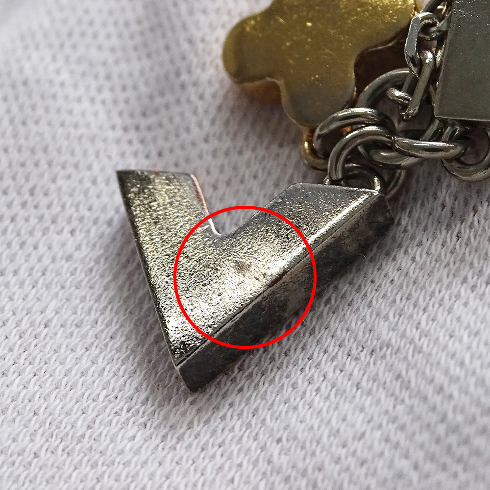 LOUIS VUITTON ルイ・ヴィトン パンダンティフ ラブレターズ ネックレス GP シルバー ゴールド レディース M65252 【中古】