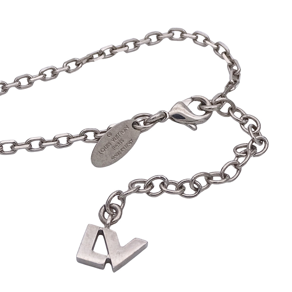 LOUIS VUITTON ルイ・ヴィトン パンダンティフ ラブレターズ ネックレス GP シルバー ゴールド レディース M65252 【中古】