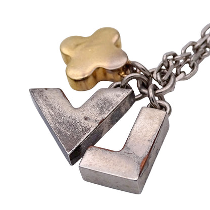 LOUIS VUITTON ルイ・ヴィトン パンダンティフ ラブレターズ ネックレス GP シルバー ゴールド レディース M65252 【中古】
