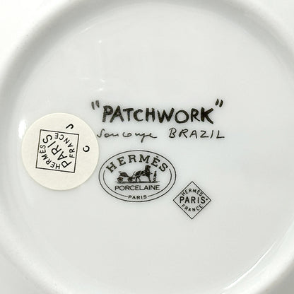 HERMES エルメス カップ＆ソーサー ペアセット 食器 PATCHWORK パッチワーク ブラウン グリーン 陶磁器 レディース メンズ 【中古】