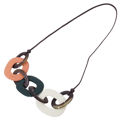 HERMES エルメス ネックレス バッファローホーン バッファローホーン ピンク グリーン レディース 【中古】