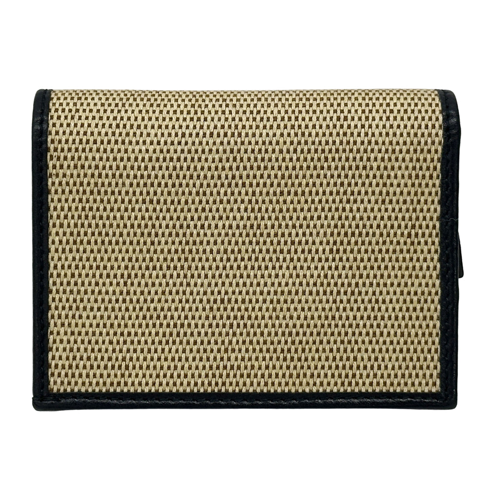 GUCCI グッチ 二つ折り財布 ホースビット ベージュ ネイビー 621887 キャンバス レディース 【中古】