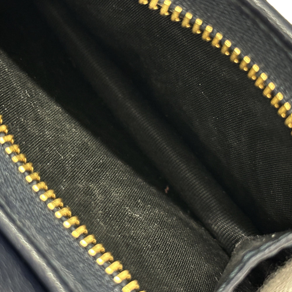 GUCCI グッチ 二つ折り財布 ホースビット ベージュ ネイビー 621887 キャンバス レディース 【中古】