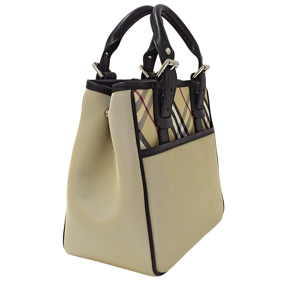 BURBERRY バーバリー トートバッグ ベージュ ナイロン レディース 【中古】