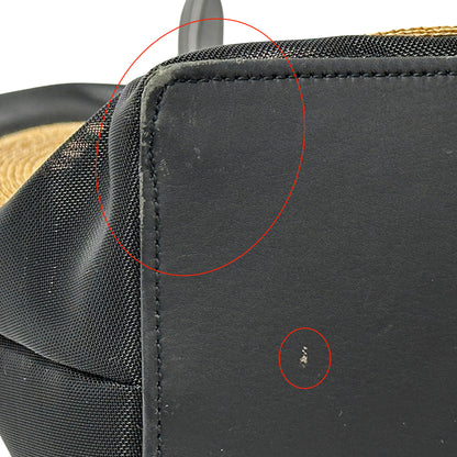 Ferragamo フェラガモ トートバッグ ブラック ナチュラル ナイロン レディース メンズ 【中古】
