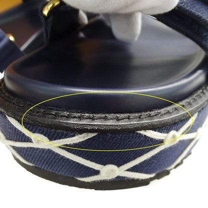 LOUIS VUITTON ルイ・ヴィトン サンダル LVサンセット ネイビー ゴールド金具 レディース 【中古】