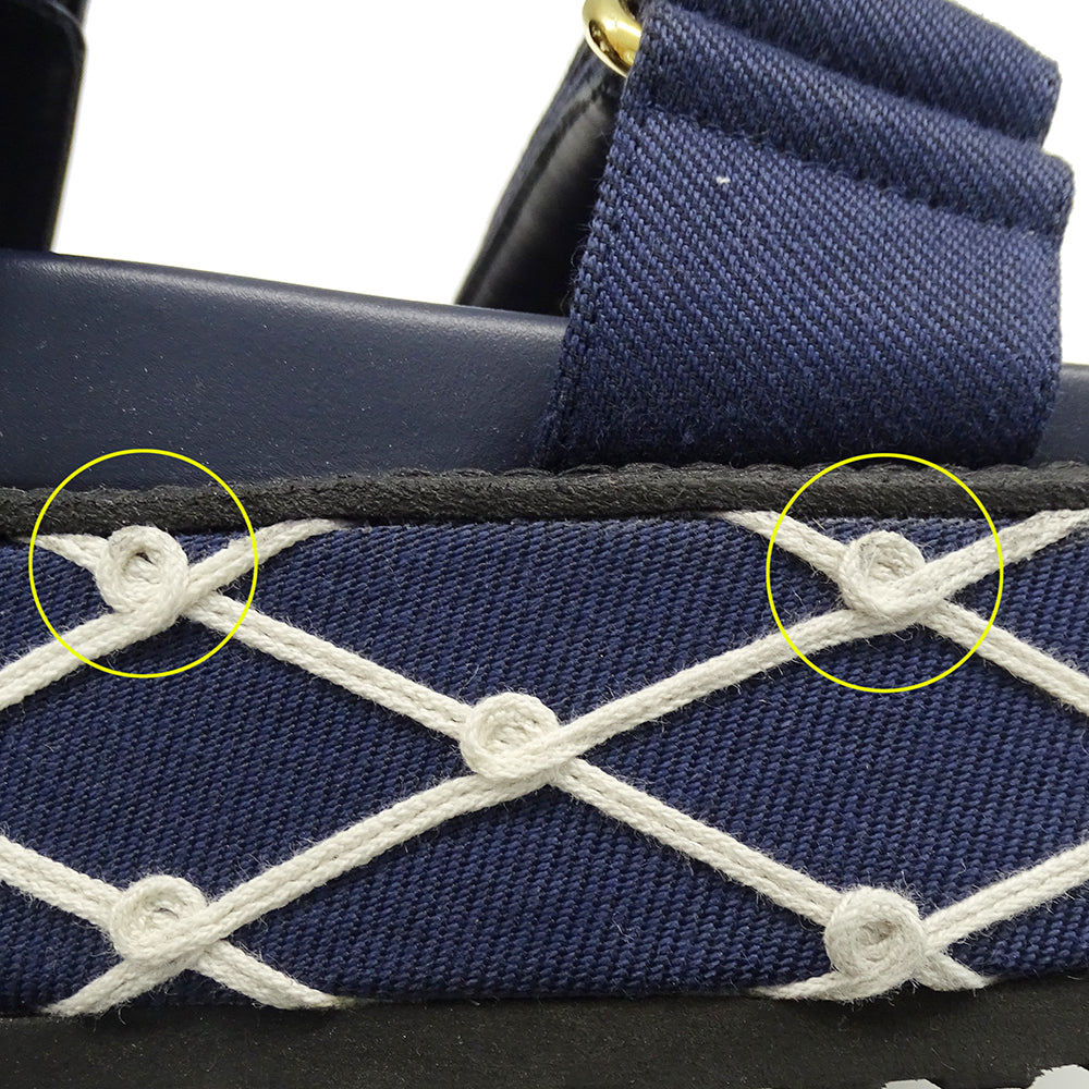 LOUIS VUITTON ルイ・ヴィトン サンダル LVサンセット ネイビー ゴールド金具 レディース 【中古】