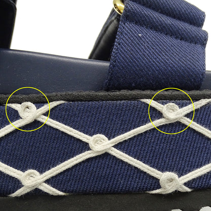 LOUIS VUITTON ルイ・ヴィトン サンダル LVサンセット ネイビー ゴールド金具 レディース 【中古】