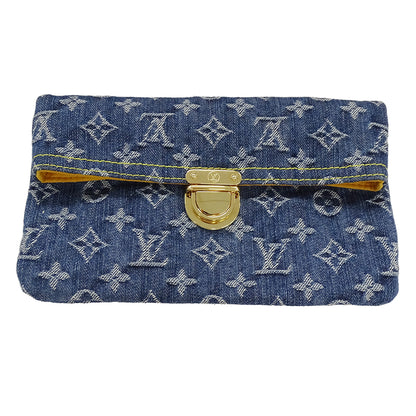 LOUIS VUITTON ルイ・ヴィトン ポシェット プラット クラッチ・セカンドバッグ モノグラムデニム ブルー M95007 モノグラムデニム レディース 【中古】