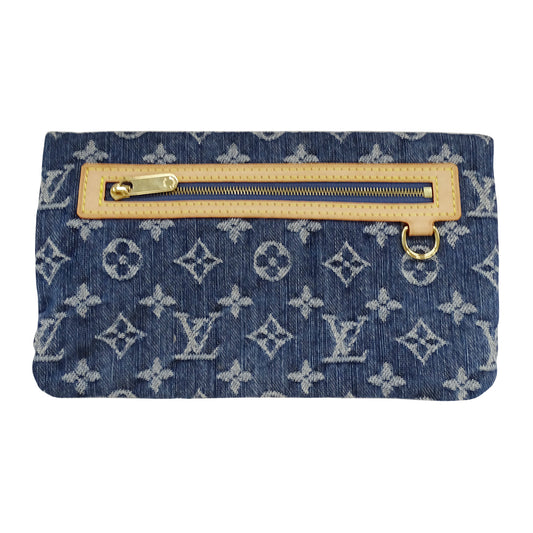 LOUIS VUITTON ルイ・ヴィトン ポシェット プラット クラッチ・セカンドバッグ モノグラムデニム ブルー M95007 モノグラムデニム レディース 【中古】