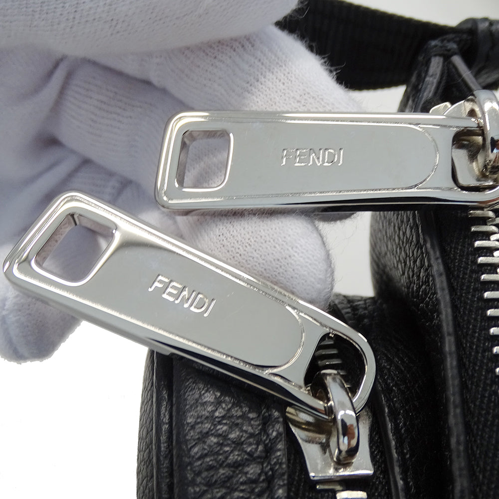 FENDI フェンディ ボディ・ウエストバッグ ブラック シルバー金具 7VA605 レザー メンズ 【中古】