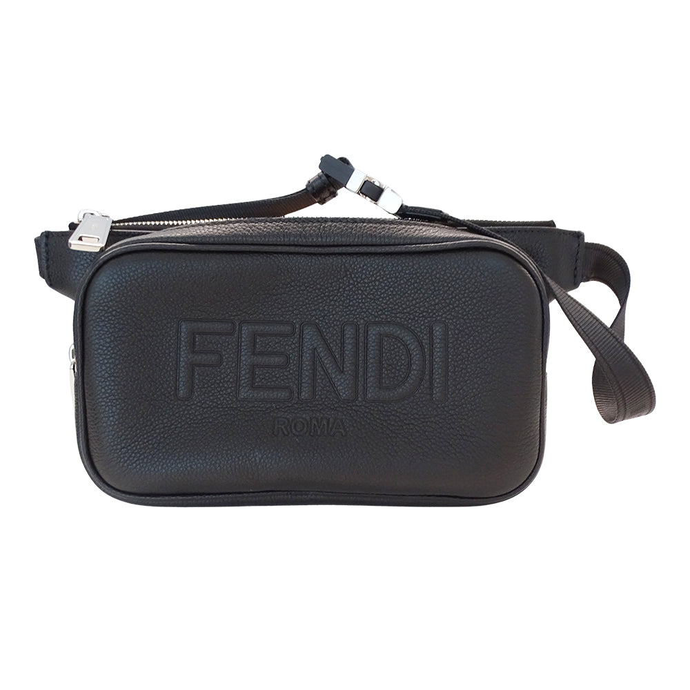 FENDI フェンディ ボディ・ウエストバッグ ブラック シルバー金具 7VA605 レザー メンズ 【中古】