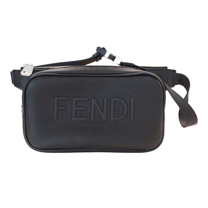FENDI フェンディ ボディ・ウエストバッグ ブラック シルバー金具 7VA605 レザー メンズ 【中古】