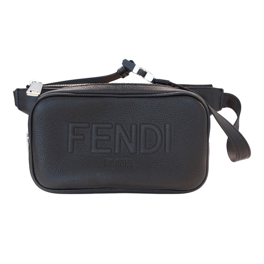 FENDI フェンディ ボディ・ウエストバッグ ブラック シルバー金具 7VA605 レザー メンズ 【中古】