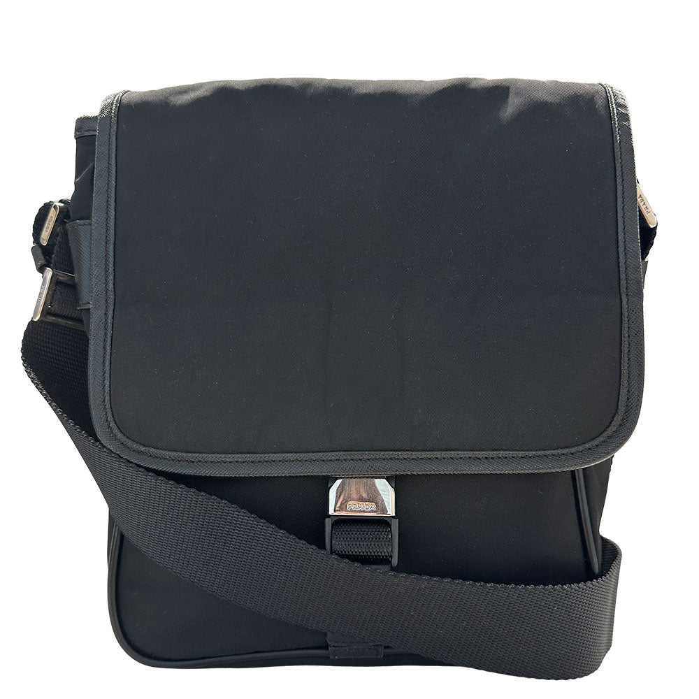 PRADA プラダ ショルダーバッグ ブラック ナイロン レディース メンズ 【中古】