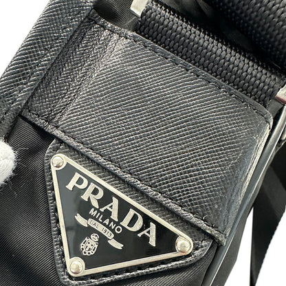 PRADA プラダ ショルダーバッグ ブラック ナイロン レディース メンズ 【中古】
