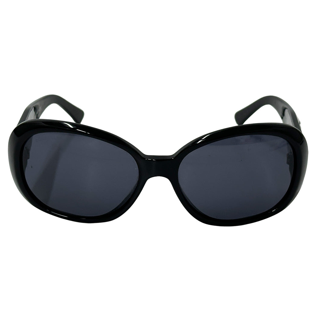 CHANEL シャネル サングラス カメリア ブラック ホワイト 5113-A 56□16 130 レディース 【中古】