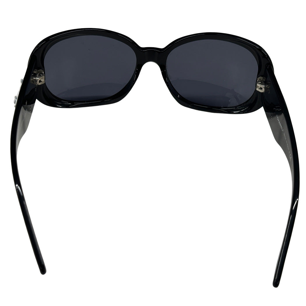 CHANEL シャネル サングラス カメリア ブラック ホワイト 5113-A 56□16 130 レディース 【中古】