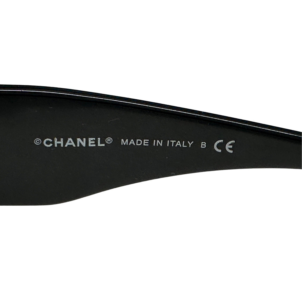 CHANEL シャネル サングラス カメリア ブラック ホワイト 5113-A 56□16 130 レディース 【中古】