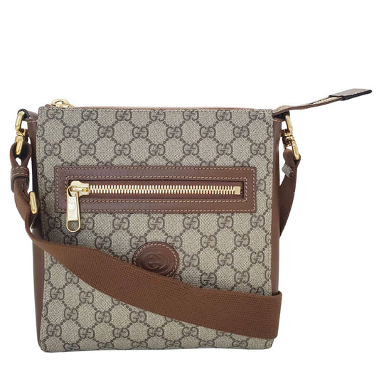 GUCCI グッチ GGスプリーム ショルダーバッグ ブラウン 682357 GGスプリームキャンバス メンズ 【中古】