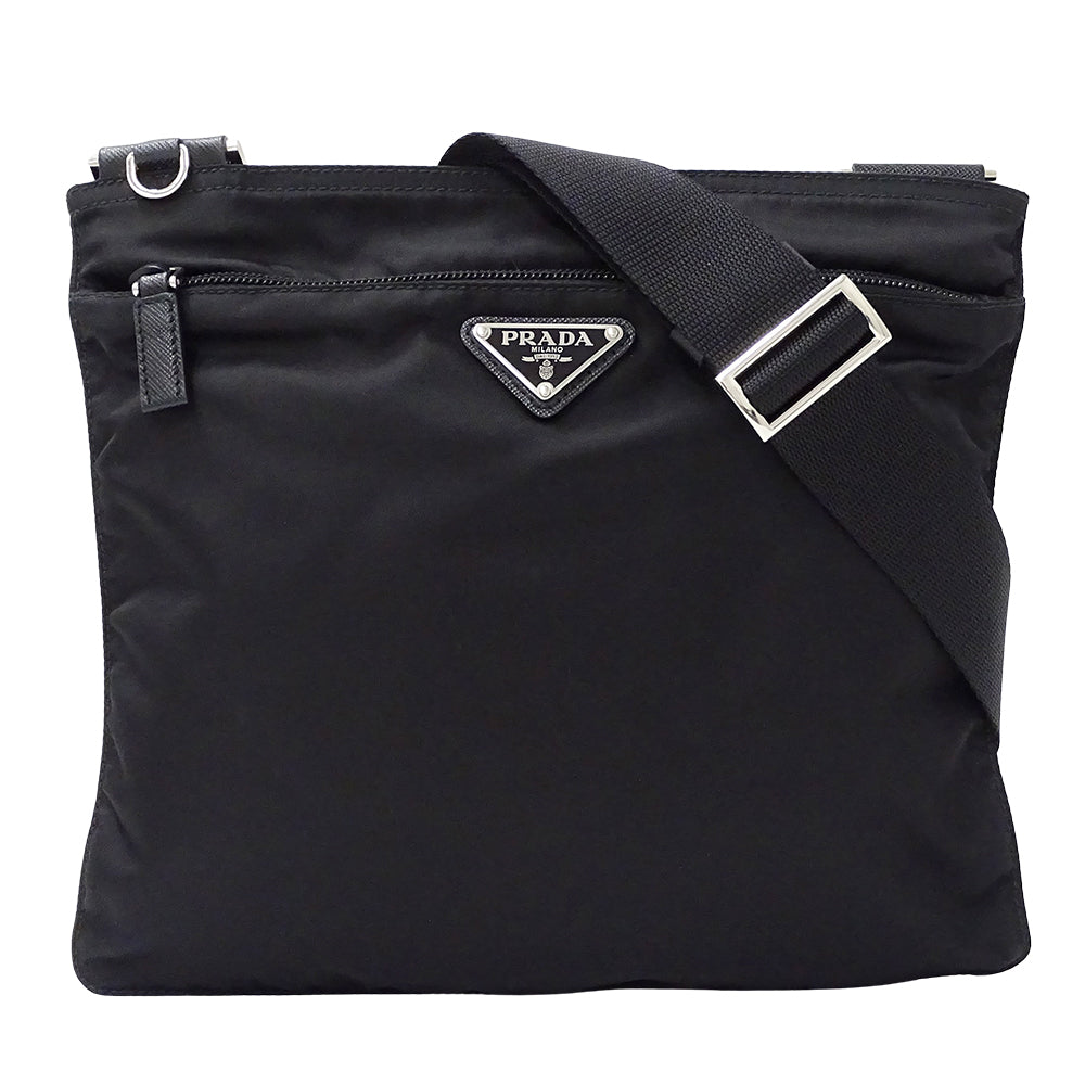 PRADA プラダ ショルダーバッグ ブラック 1BH978 ナイロン レディース メンズ 【中古】
