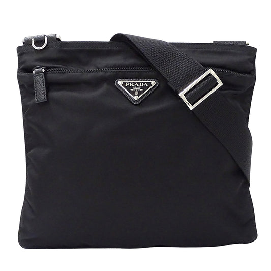 PRADA プラダ ショルダーバッグ ブラック 1BH978 ナイロン レディース メンズ 【中古】