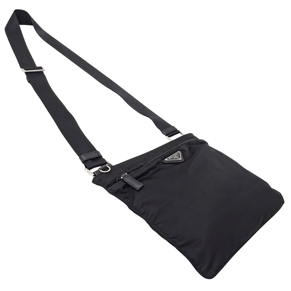 PRADA プラダ ショルダーバッグ ブラック 1BH978 ナイロン レディース メンズ 【中古】